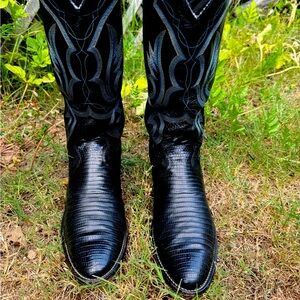 Justin 8313 Black Lizard western boots size 10.5 D $70